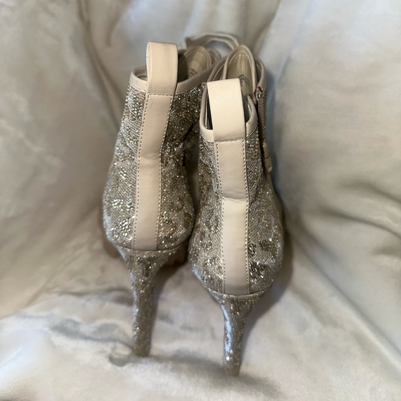 EUC GIANNI BINI HALLAND GLITZY EMBELLISHED LEOPARD PLATFORM HEELED BOOTIES - Picture 5 of 13